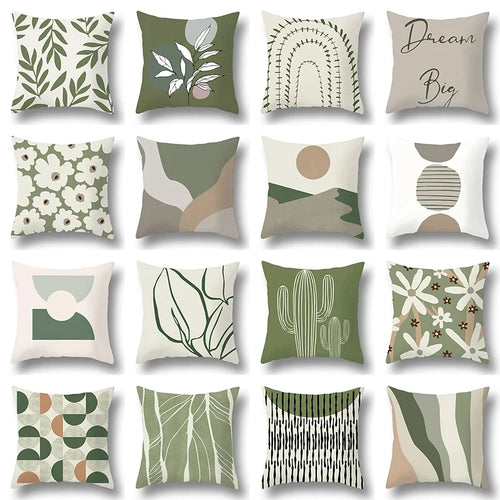 45x45cm Green Plant Sofa Cushion