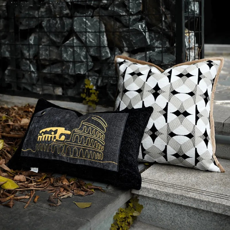 Black Khaki Pillows  Cushion Case Modern